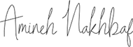 Amineh Nakhbaf signature